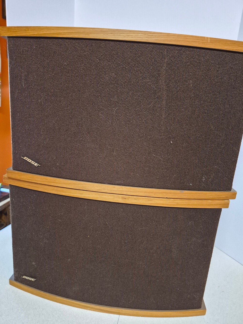 Bose 901 series Speaker Pair Brown Fabric Wood Trim Vintage with equalizer